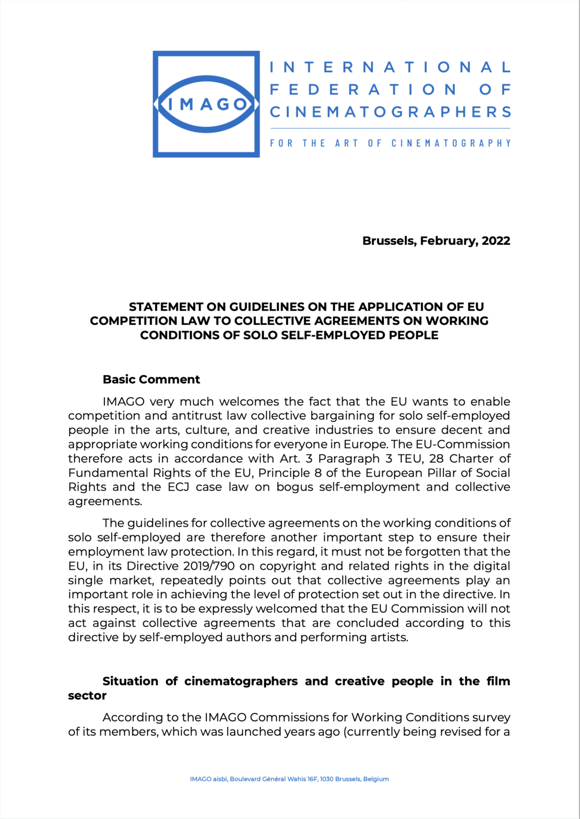 Competition General Statement Statement On Guidelines On The Application Of EU Competition Law To ...