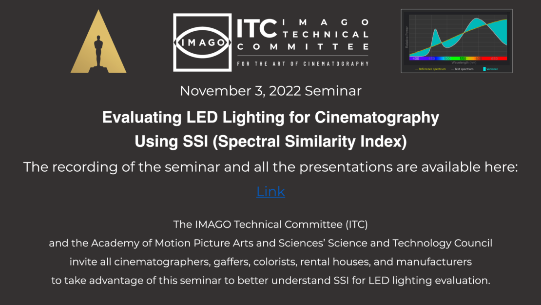 Evaluating LED Lighting for Cinematography Using SSI (Spectral Similarity Index)